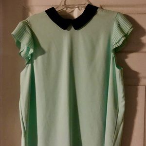Elle mint green short sleeve blouse